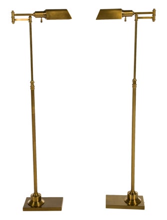 Restoration Hardware Pair of Library Task Floor Lamps