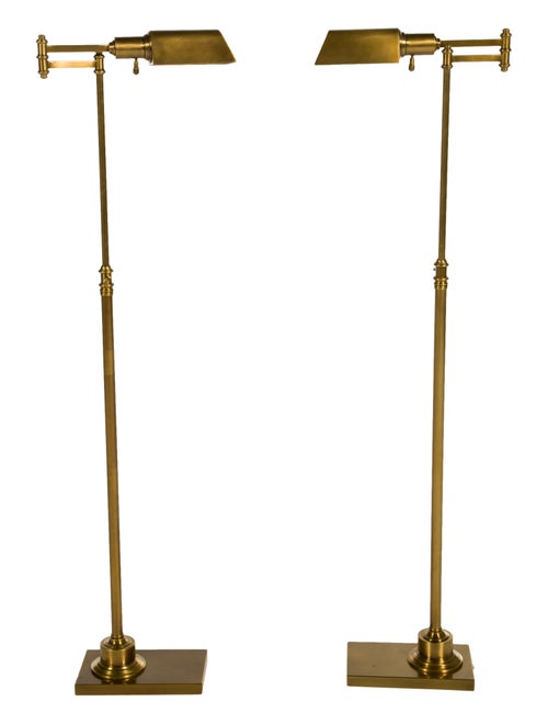 Restoration Hardware Pair of Library Task Floor Lamps