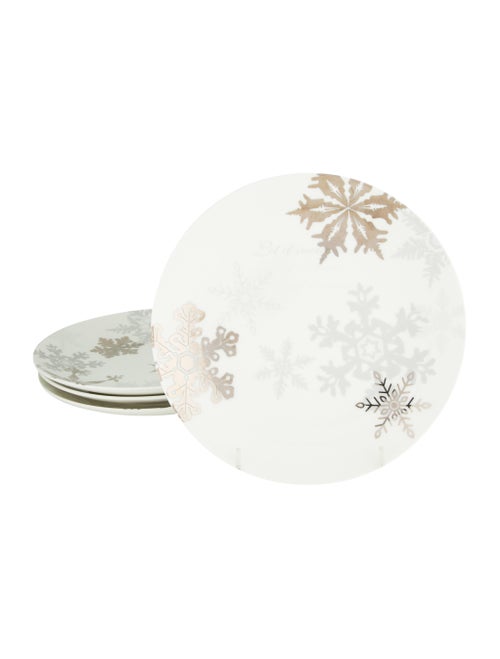 Restoration Hardware Set of 4 Let It Snow Salad Plates