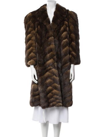 Revillon Furs Coats Vintage Sable Fur Coat XS