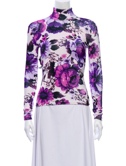 Richard Quinn Floral Print Mock Neck Top w/ Tags P