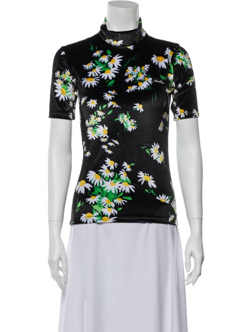 Richard Quinn 2020 Floral Print Top w/ Tags Black
