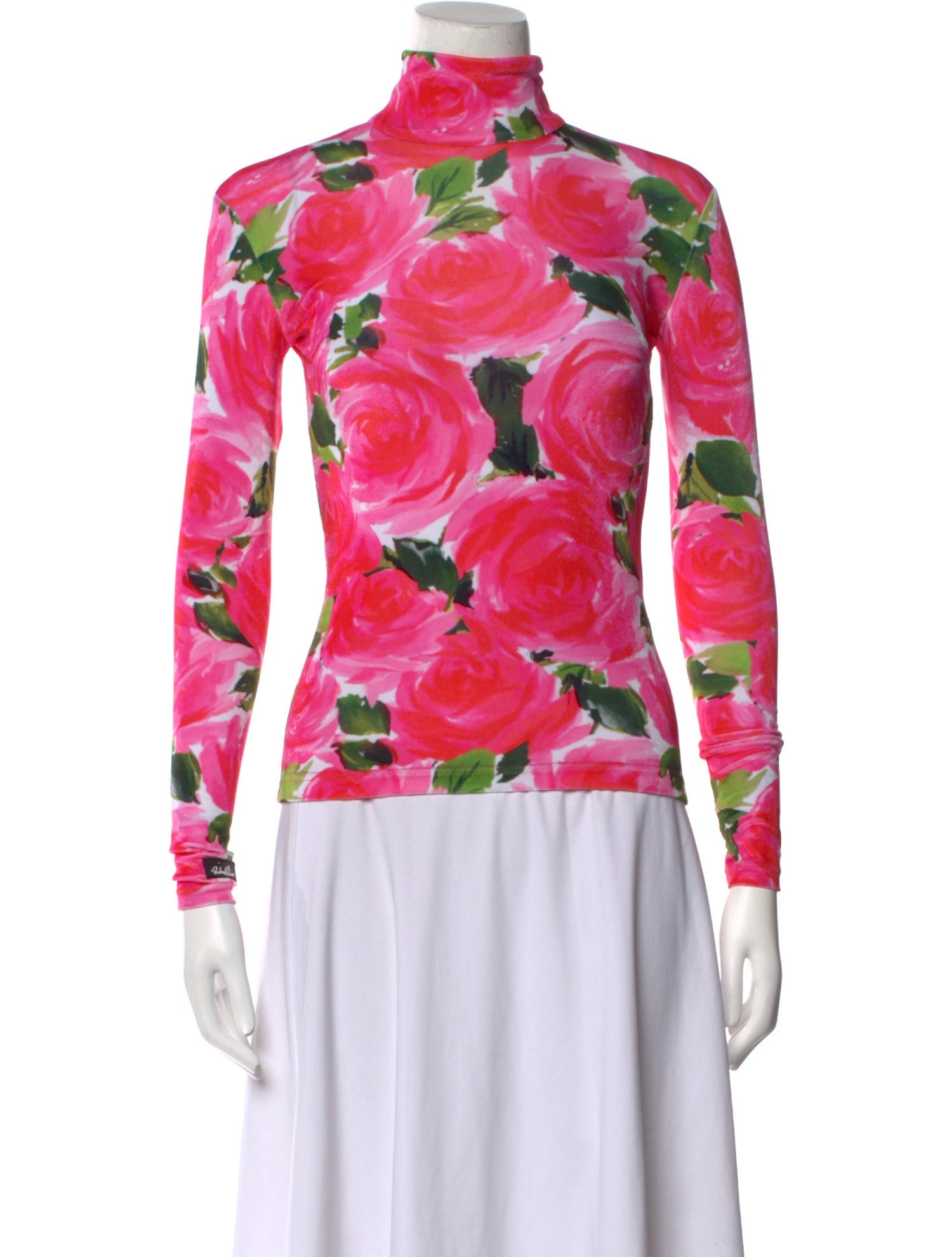 Richard Quinn Floral Print Mock Neck Sweatshirt