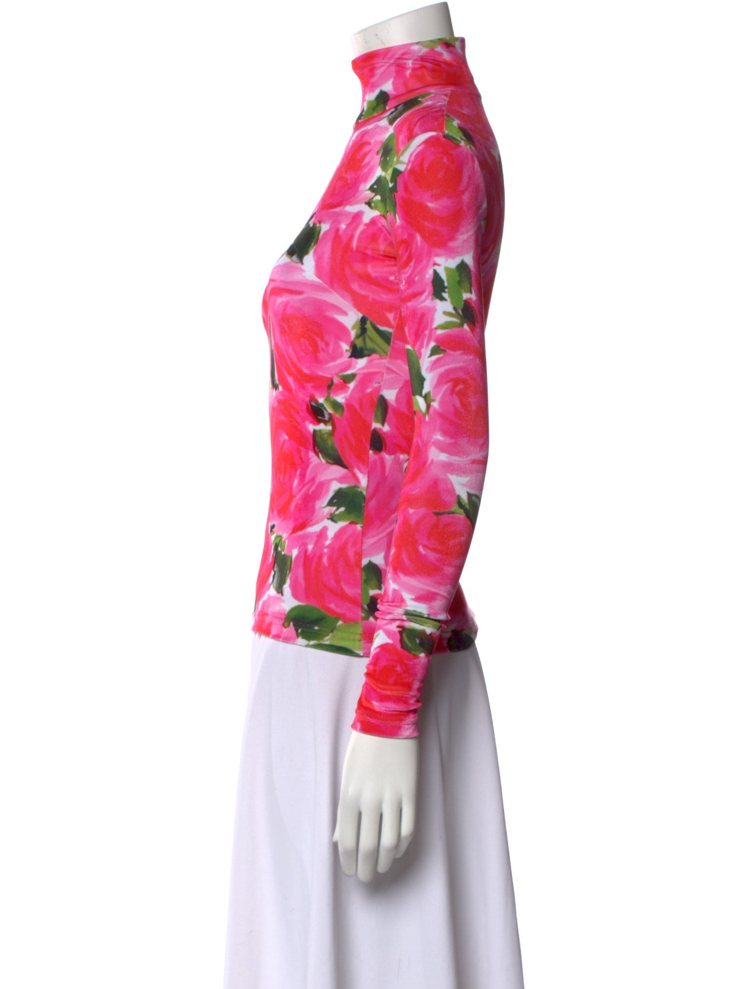 Richard Quinn Floral Print Mock Neck Sweatshirt