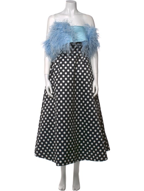 Richard Quinn Polka Dot Print Midi Length Dress
