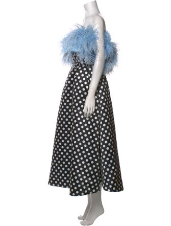 Richard Quinn Polka Dot Print Midi Length Dress
