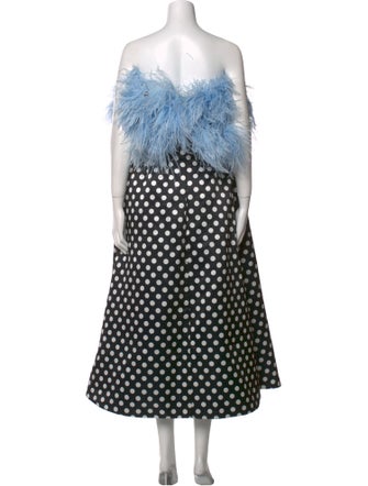 Richard Quinn Polka Dot Print Midi Length Dress