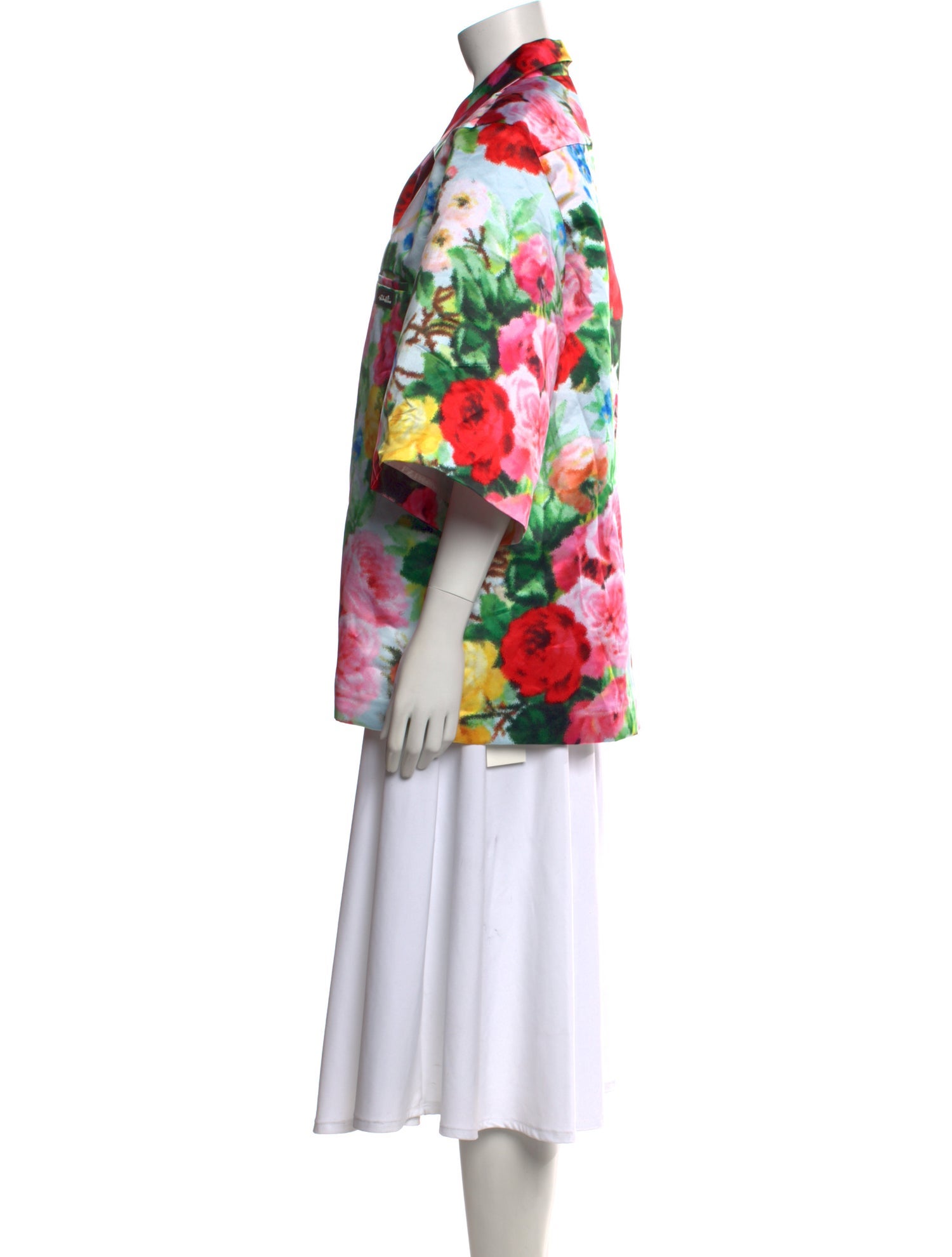 Richard Quinn Floral Print Three-Quarter Sleeve Blouse