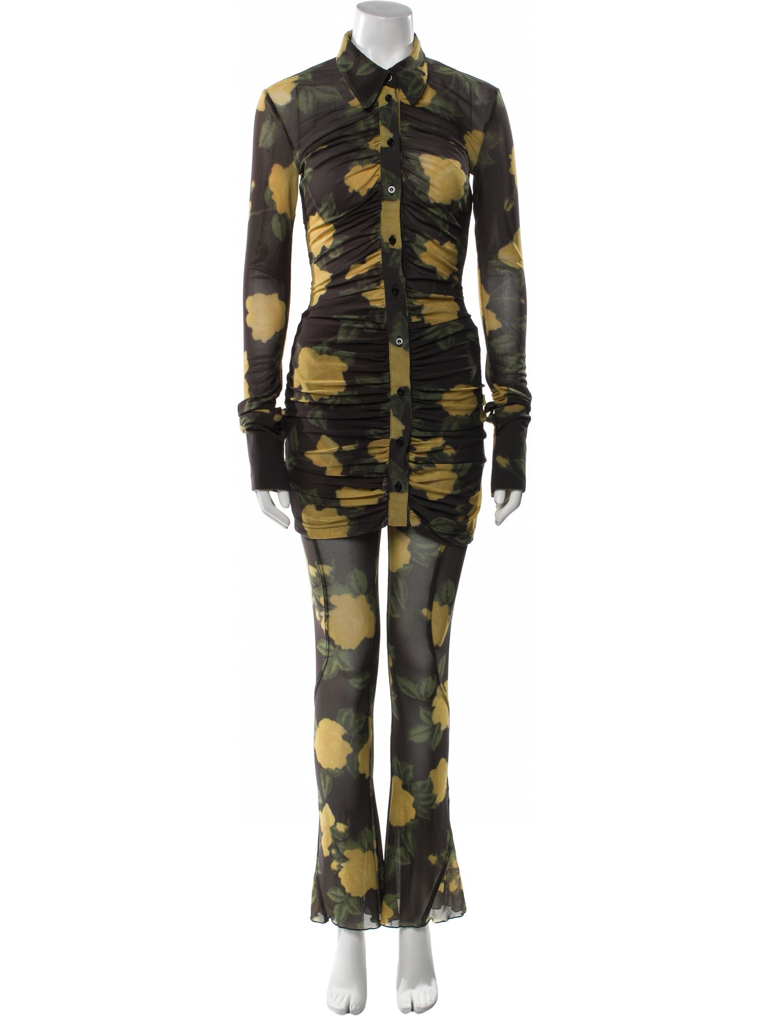 Richard Quinn Printed Ruffle Embellishment Pant Set