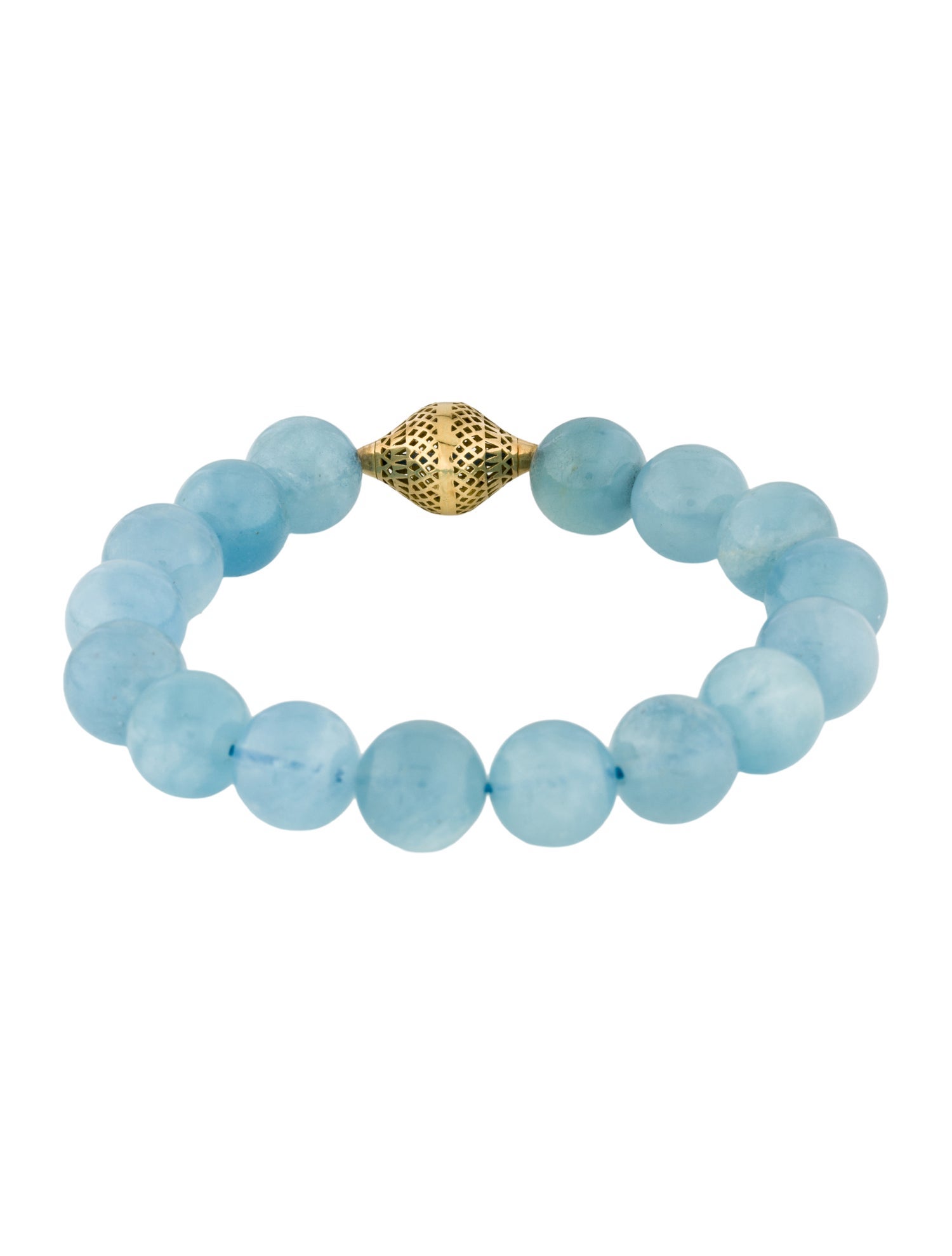 Ray Griffiths 18K Aquamarine Bead Bracelet