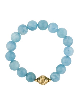 Ray Griffiths 18K Aquamarine Bead Bracelet