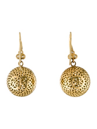 Ray Griffiths 18K Diamond Crownwork Drop Earrings