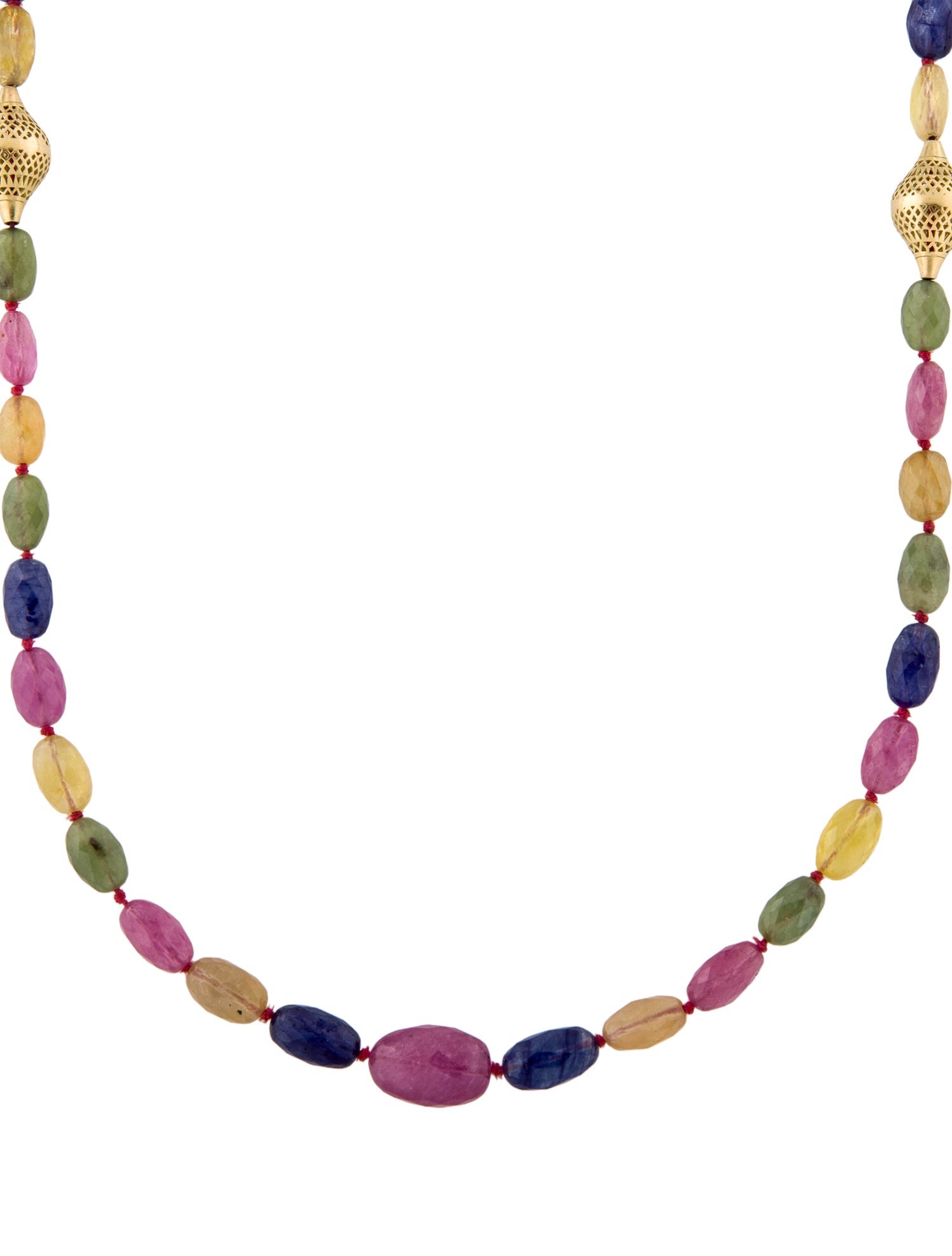 Ray Griffiths 18K Multicolor Sapphire Bead Necklace