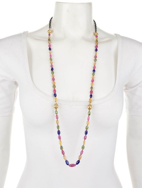 Ray Griffiths 18K Multicolor Sapphire Bead Necklace