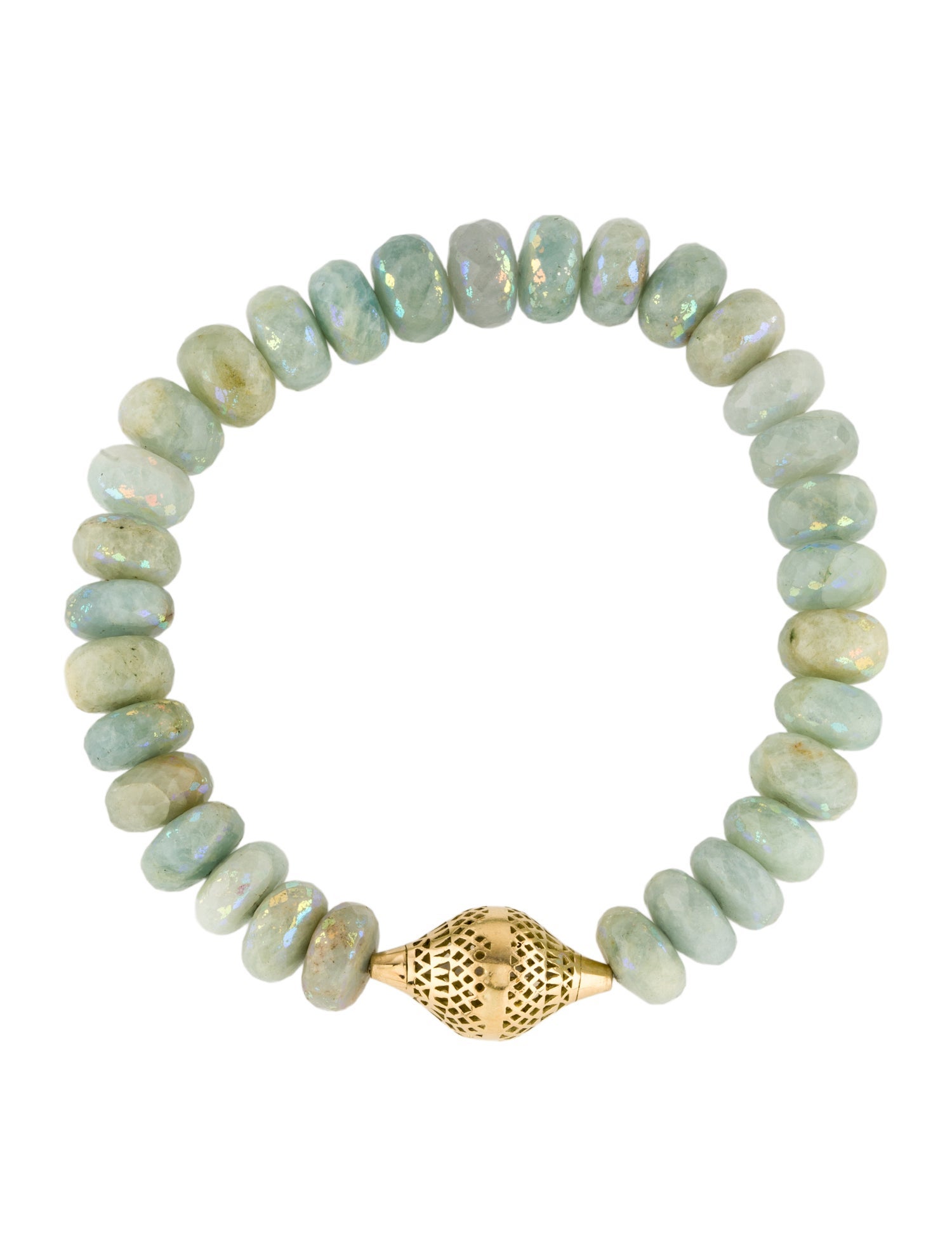Ray Griffiths 18K Aquamarine Bead Bracelet