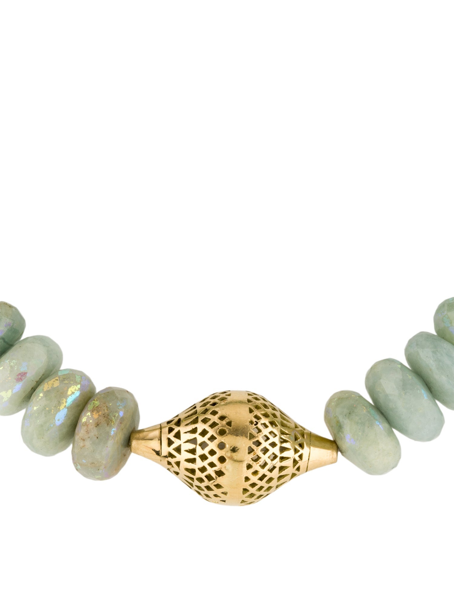 Ray Griffiths 18K Aquamarine Bead Bracelet
