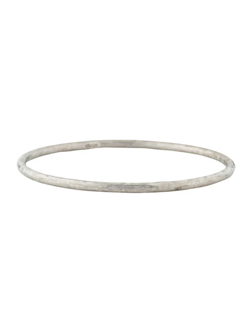 Rhonda Faber Green Hammered Bangle silver