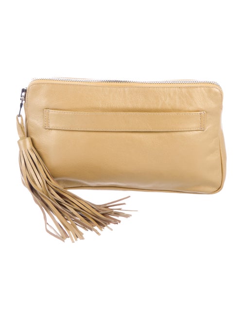 Rhonda Ochs Leather Zip Clutch Metallic