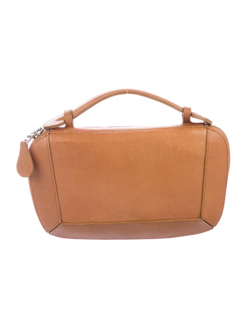 Rhonda Ochs Leather Portfolio Clutch Tan