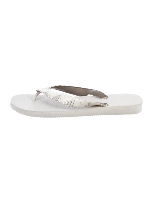 Rhonda Ochs Snakeskin Slide Sandals black