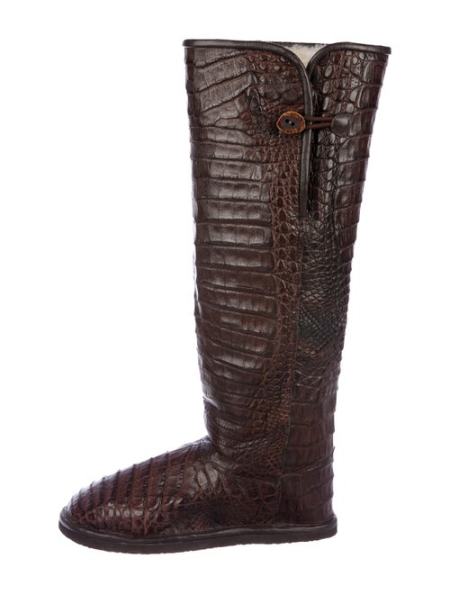 Rhonda Ochs Crocodile Round-Toe Boots