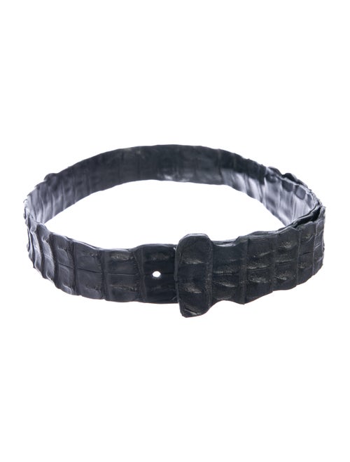 Rhonda Ochs Crocodile Wide Belt Black
