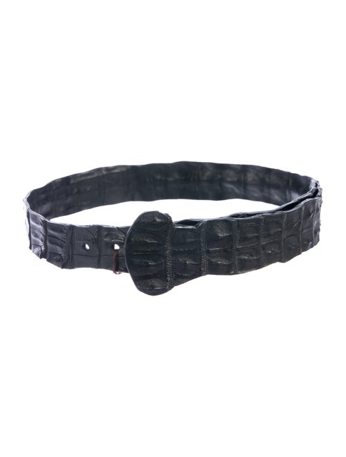 Rhonda Ochs Crocodile Wide Belt Black