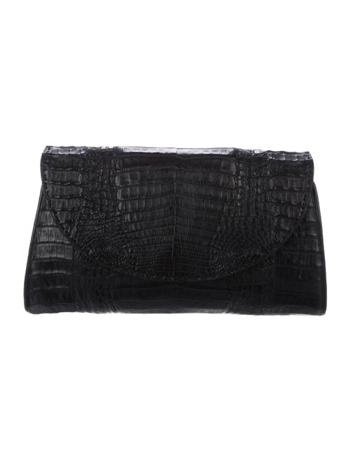 Rhonda Ochs Large Crocodile Clutch Black