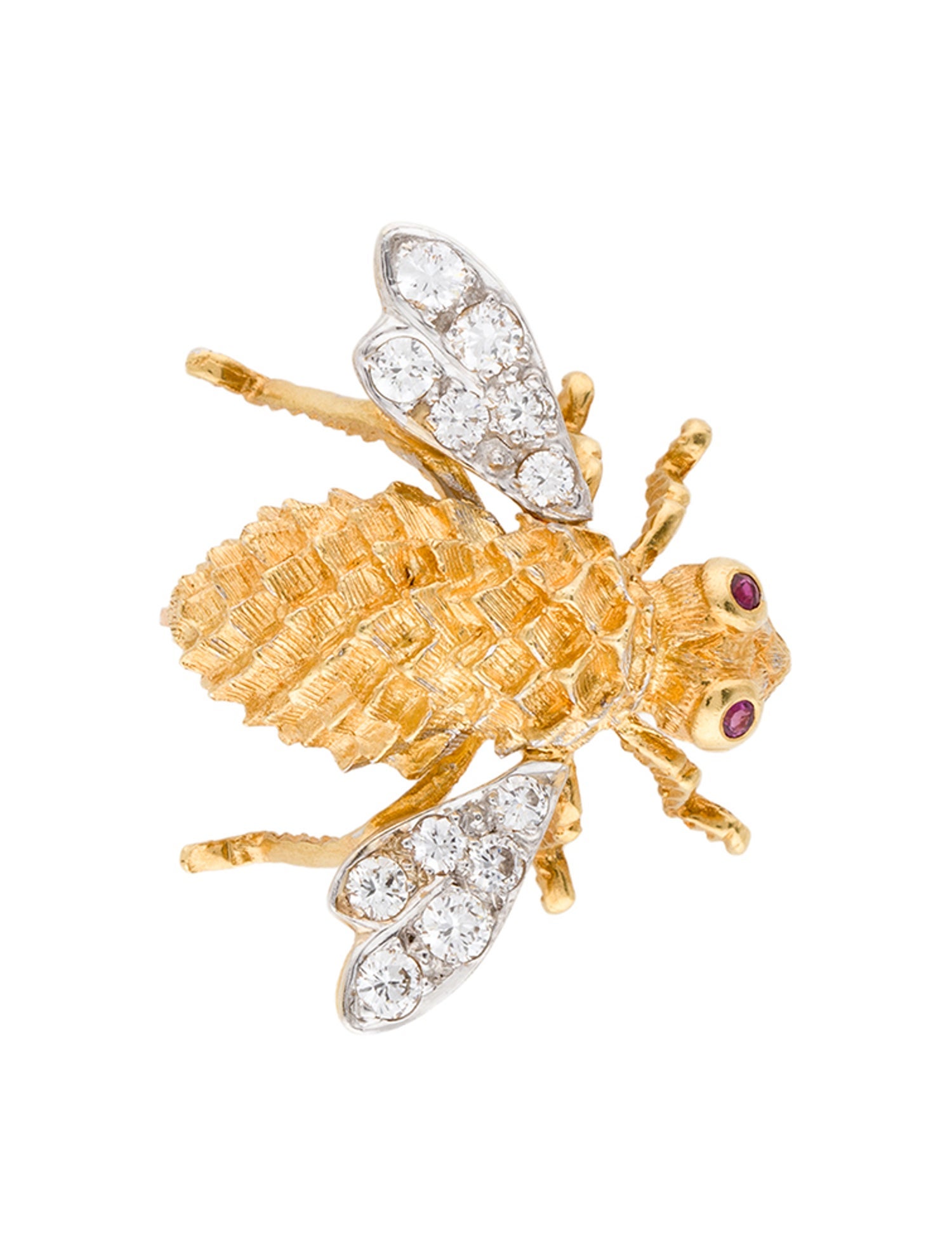 Herbert Rosenthal Ruby & Diamond Bee Brooch
