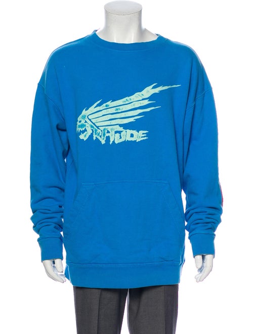 Rhude Striped Crew Neck Sweatshirt Blue