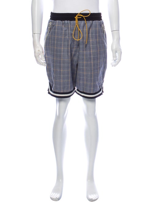 Rhude Plaid Print Jogger Shorts Blue
