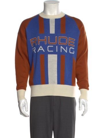 Rhude Sweaters Printed Crew Neck Cardigan S