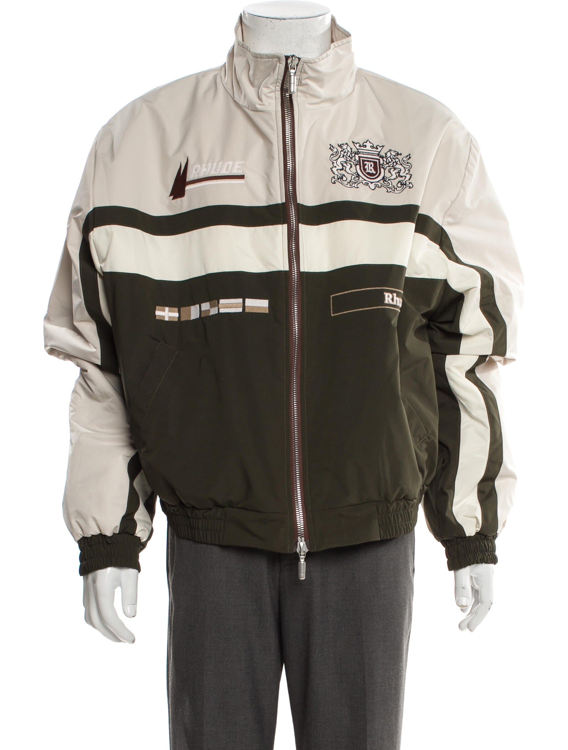 RHUDE Colorblock Pattern Moto Jacket w/ Tags