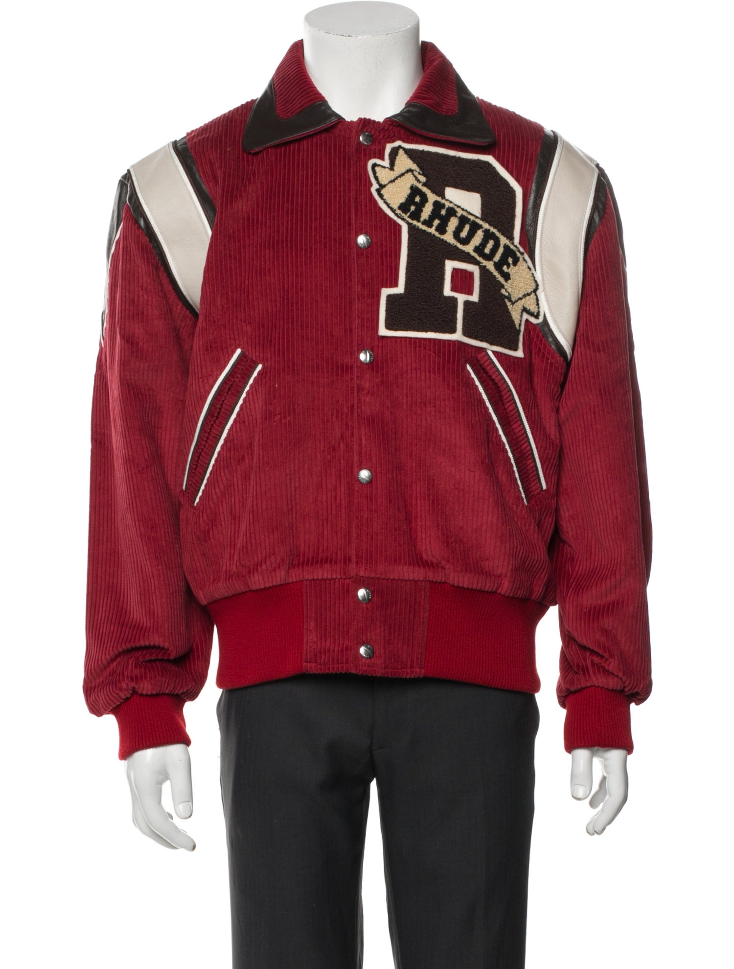RHUDE Wool Graphic Print Varsity Jacket w/ Tags