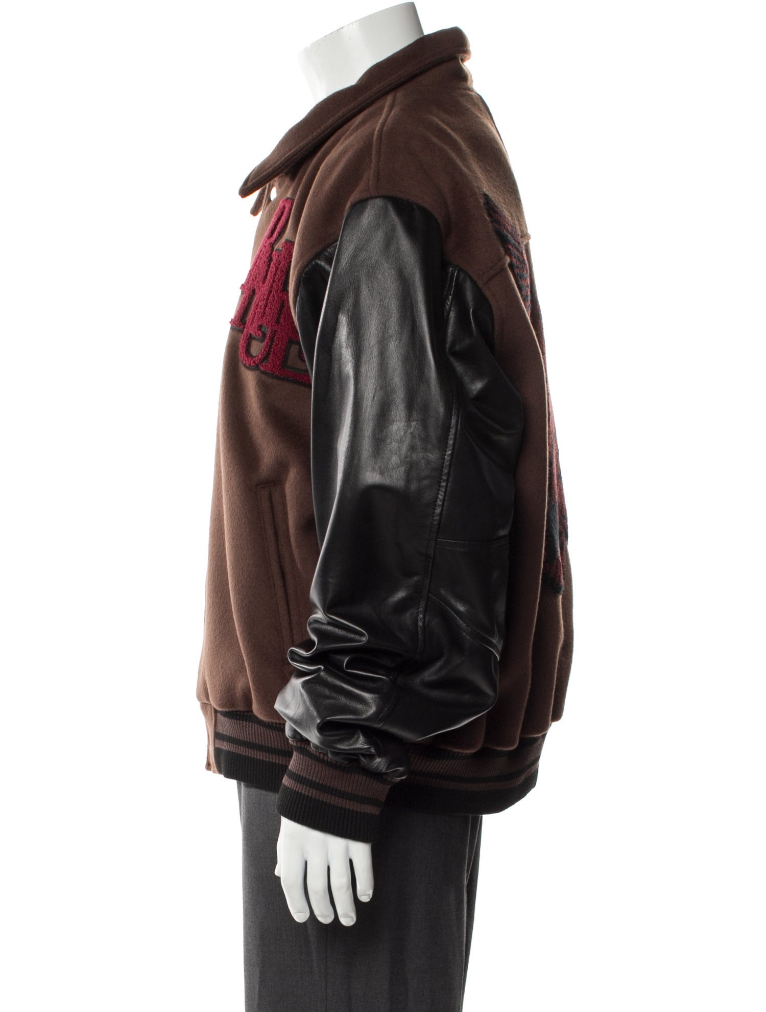 RHUDE Leather Striped Bomber Jacket w/ Tags