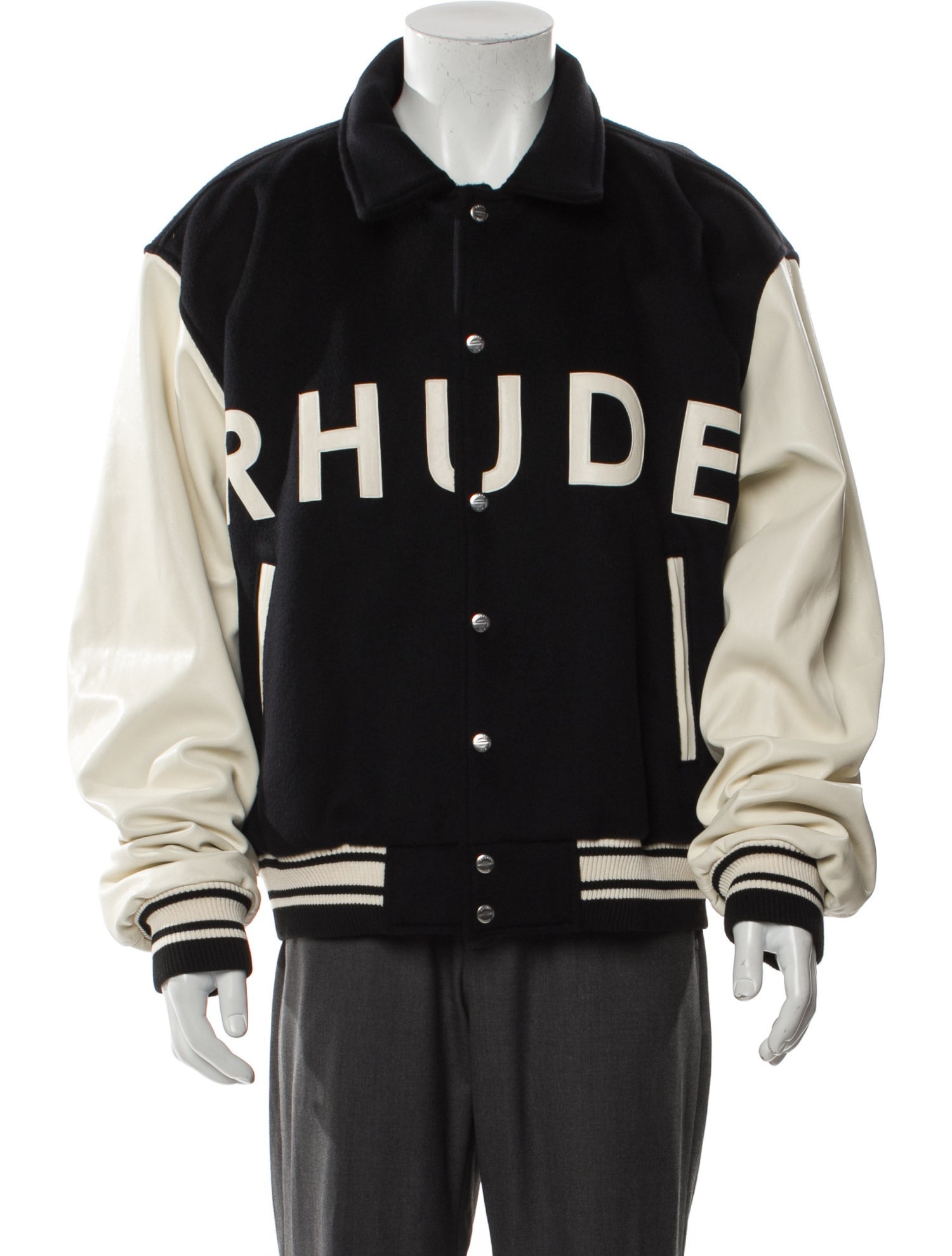 RHUDE Wool Graphic Print Varsity Jacket