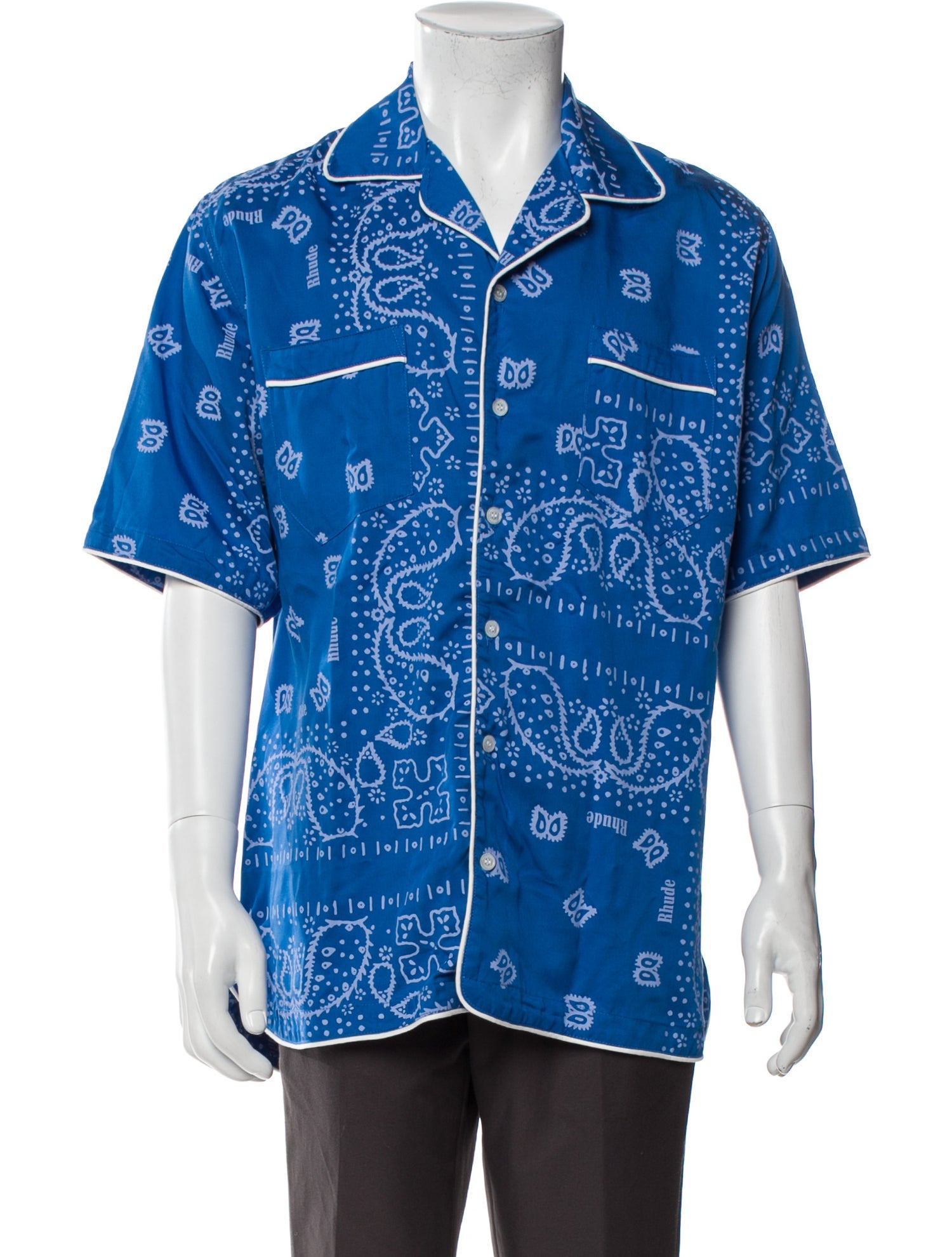 RHUDE Paisley Print Short Sleeve Shirt