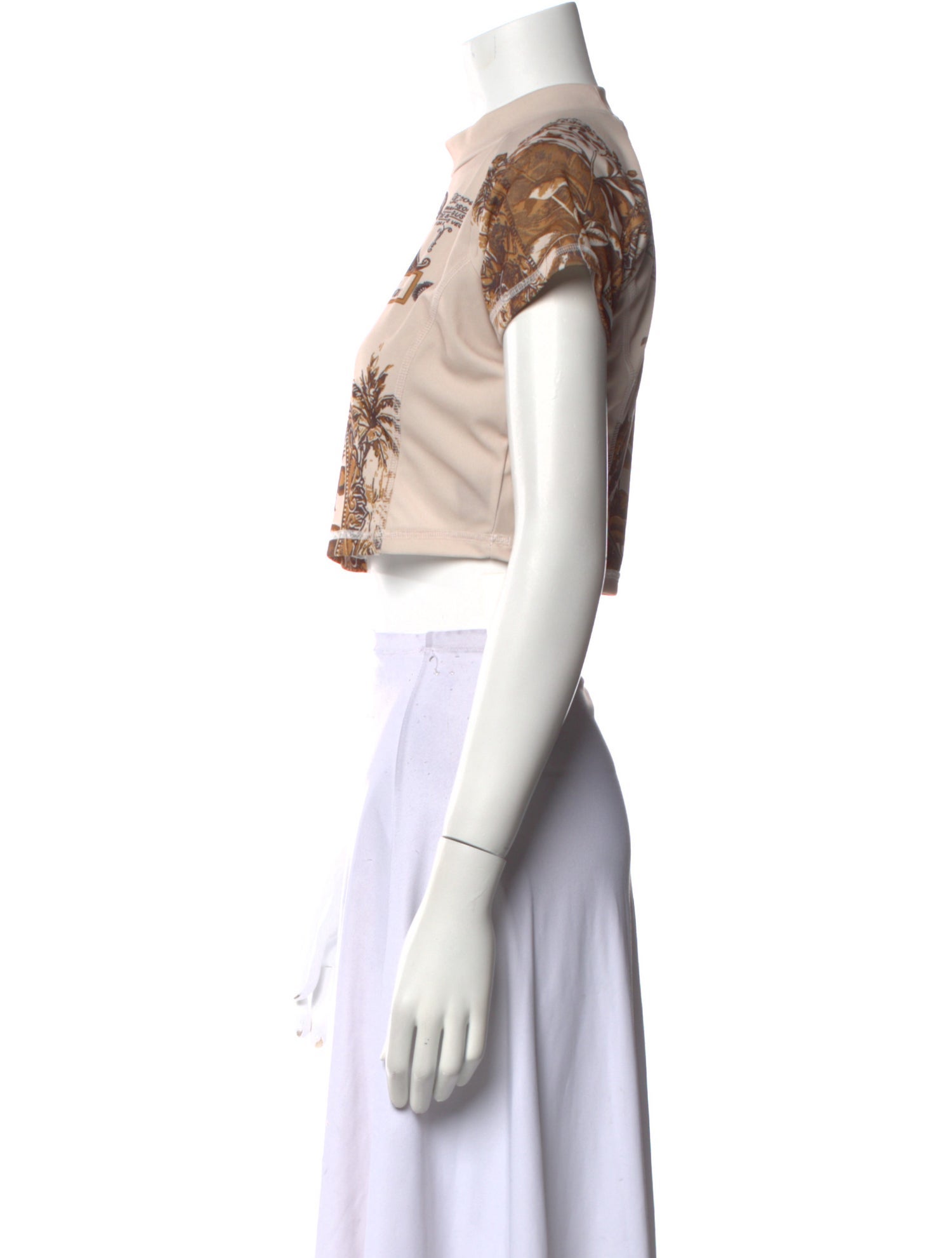 RHUDE Printed Mock Neck Crop Top