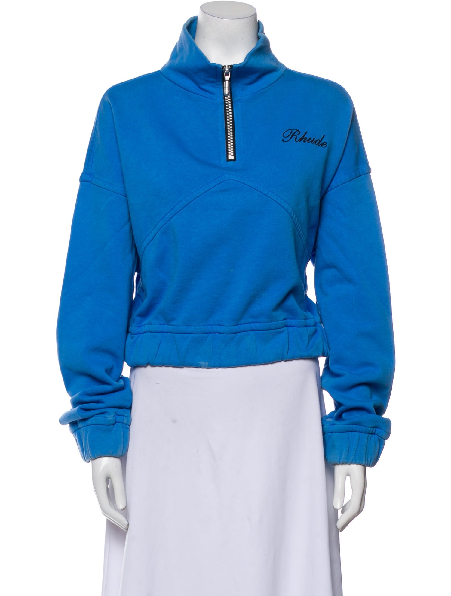 RHUDE Mock Neck Long Sleeve Sweatshirt