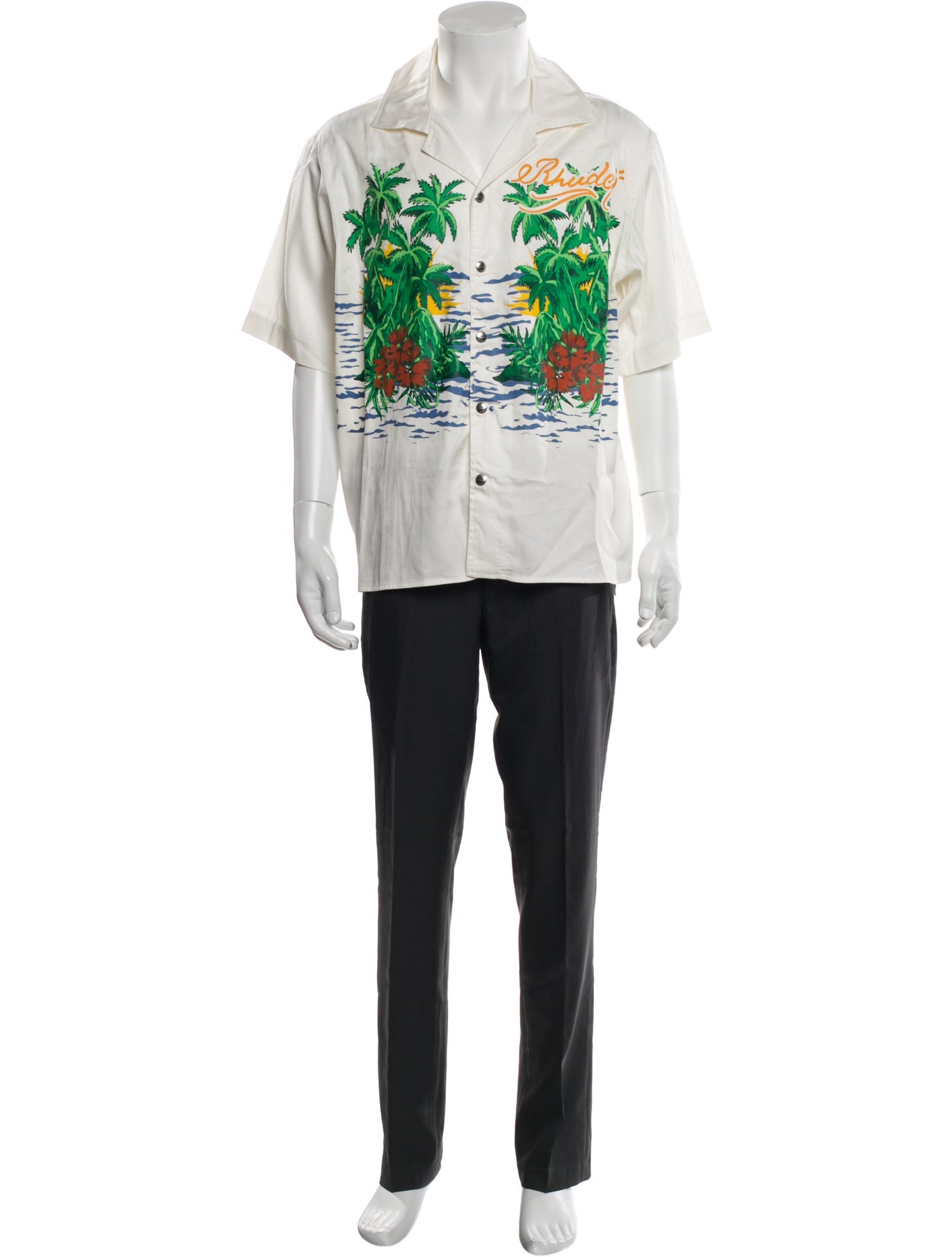 RHUDE Floral Print Short Sleeve Shirt w/ Tags