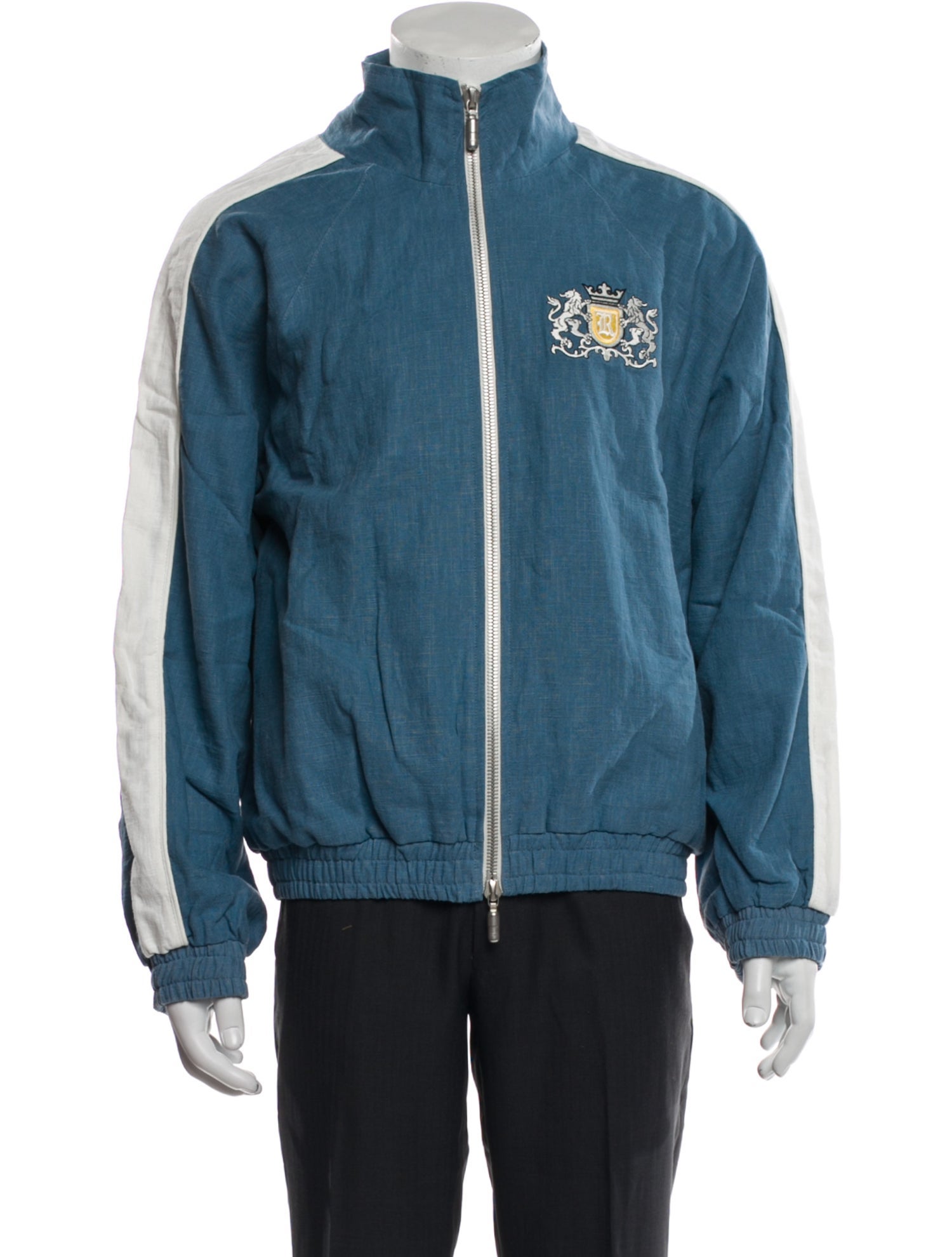 RHUDE Linen Colorblock Pattern Windbreaker w/ Tags