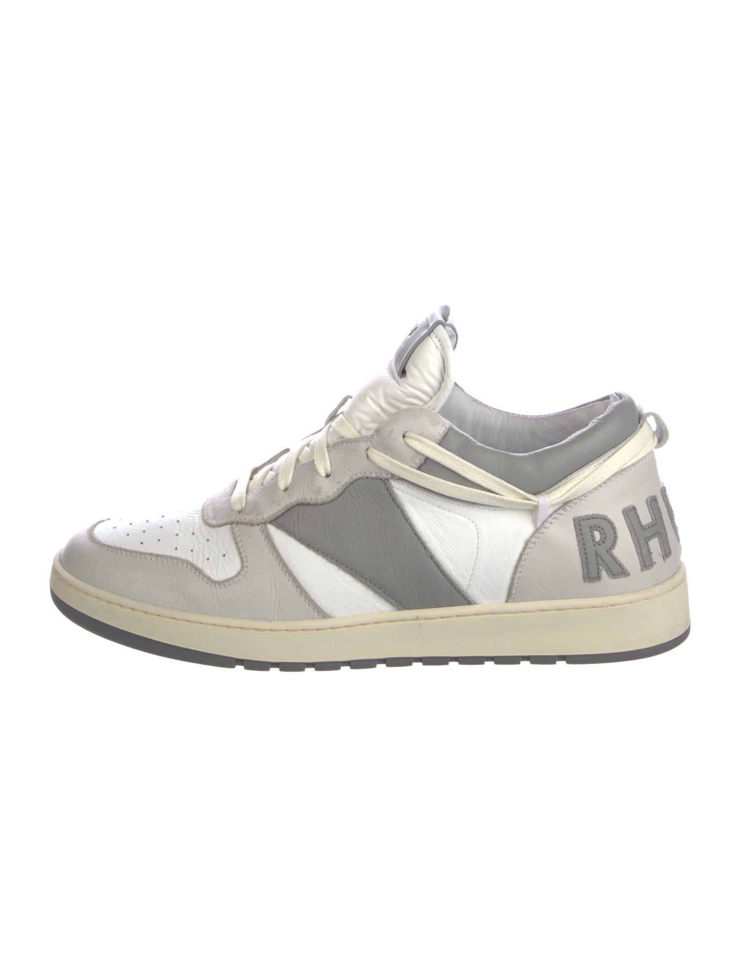 RHUDE Leather Colorblock Pattern Sneakers