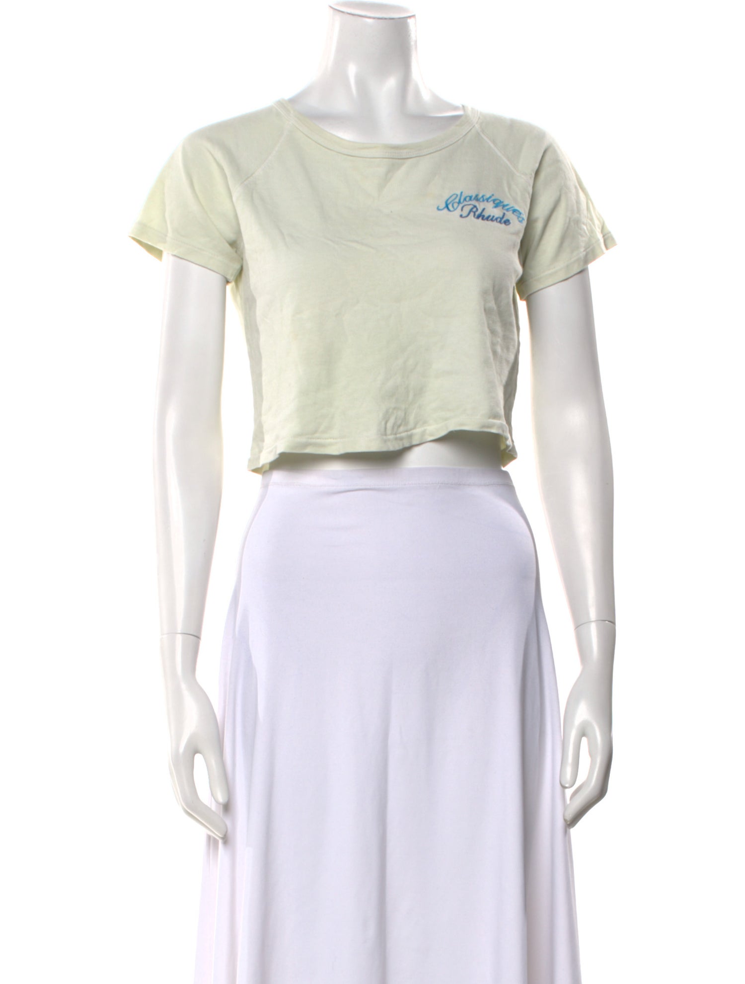 RHUDE Bateau Neckline Short Sleeve Crop Top