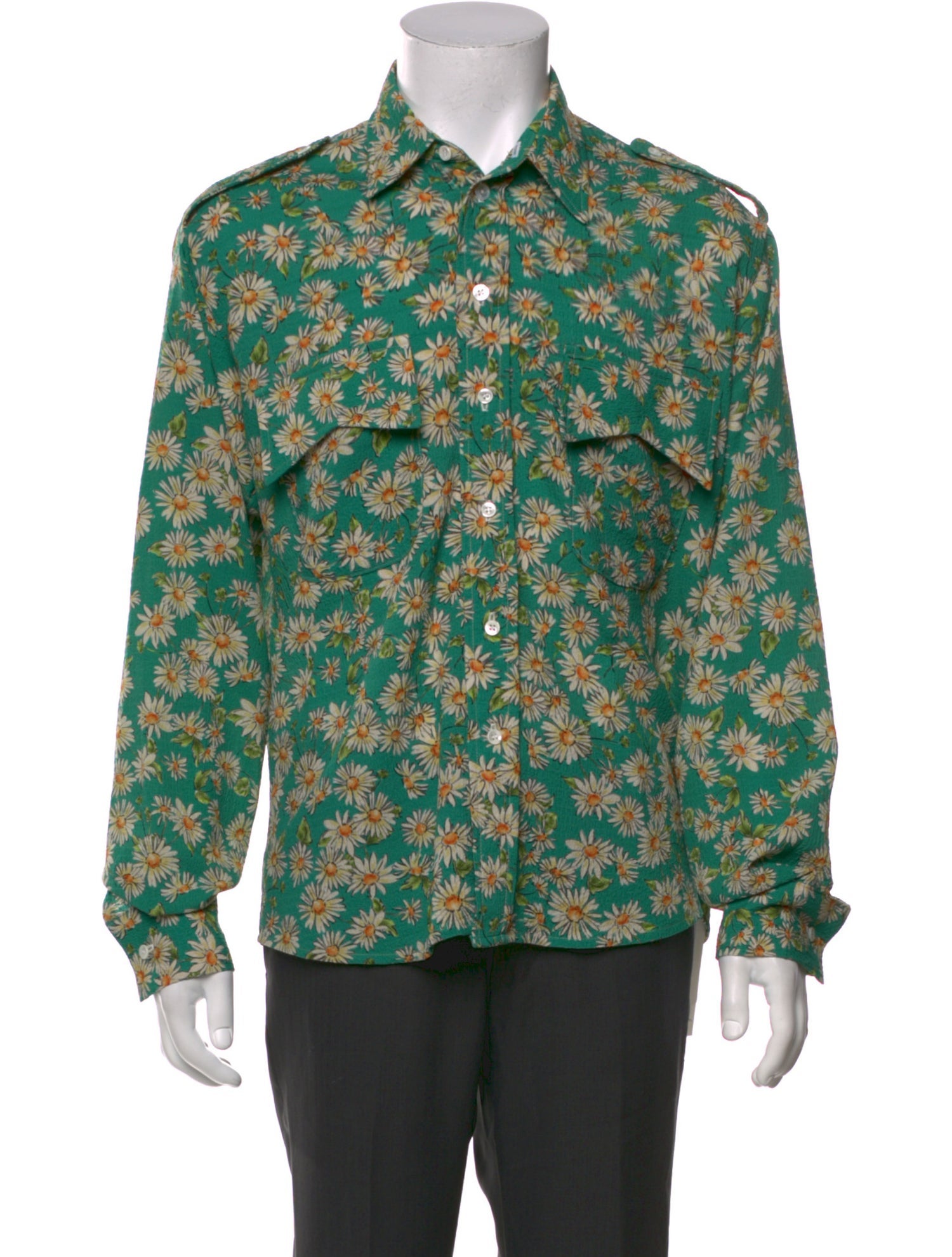 RHUDE Floral Print Long Sleeve Shirt