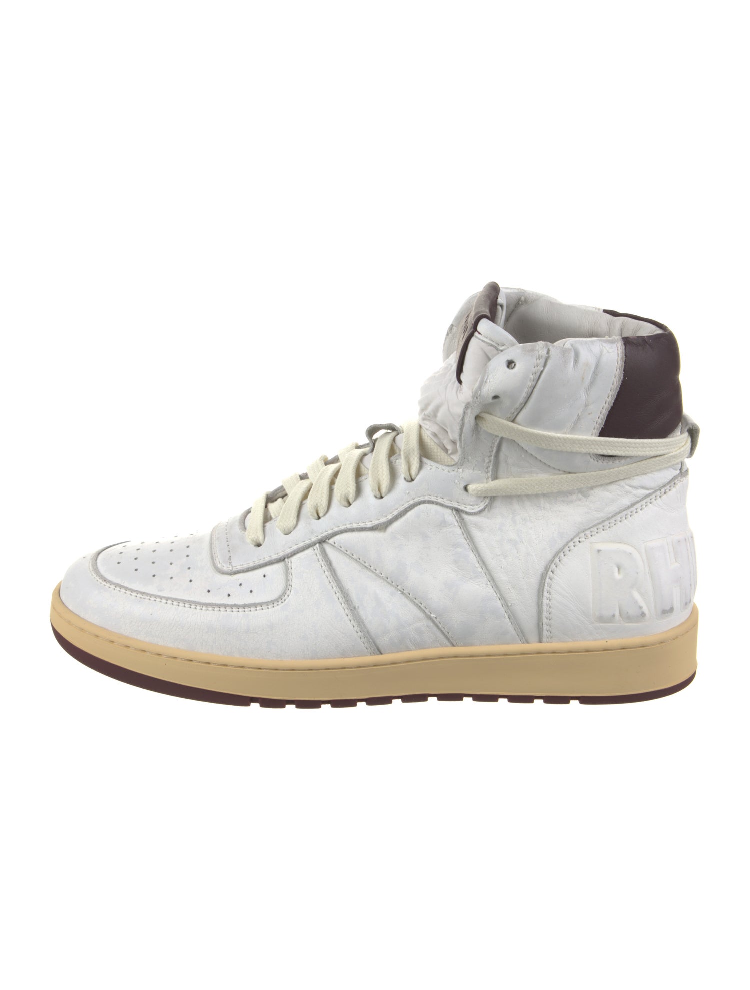 RHUDE Leather Colorblock Pattern Sneakers