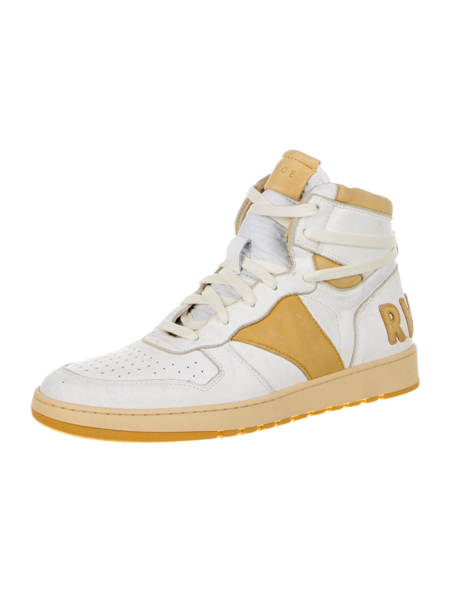 RHUDE Leather Colorblock Pattern Sneakers