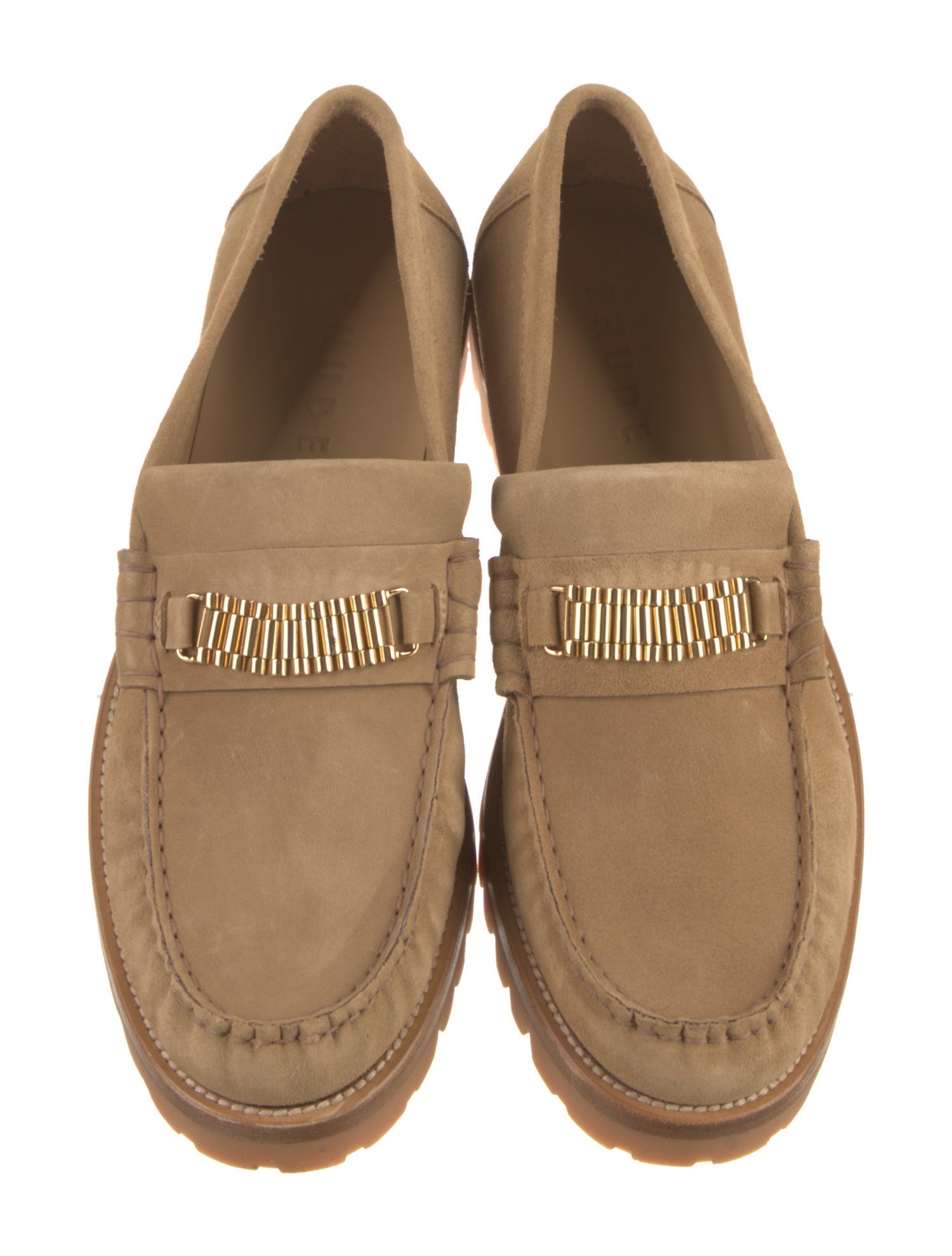 RHUDE Suede Leather Trim Embellishment Loafers