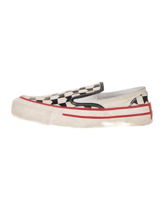 RHUDE Canvas Plaid Print Sneakers