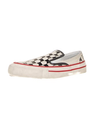 RHUDE Canvas Plaid Print Sneakers