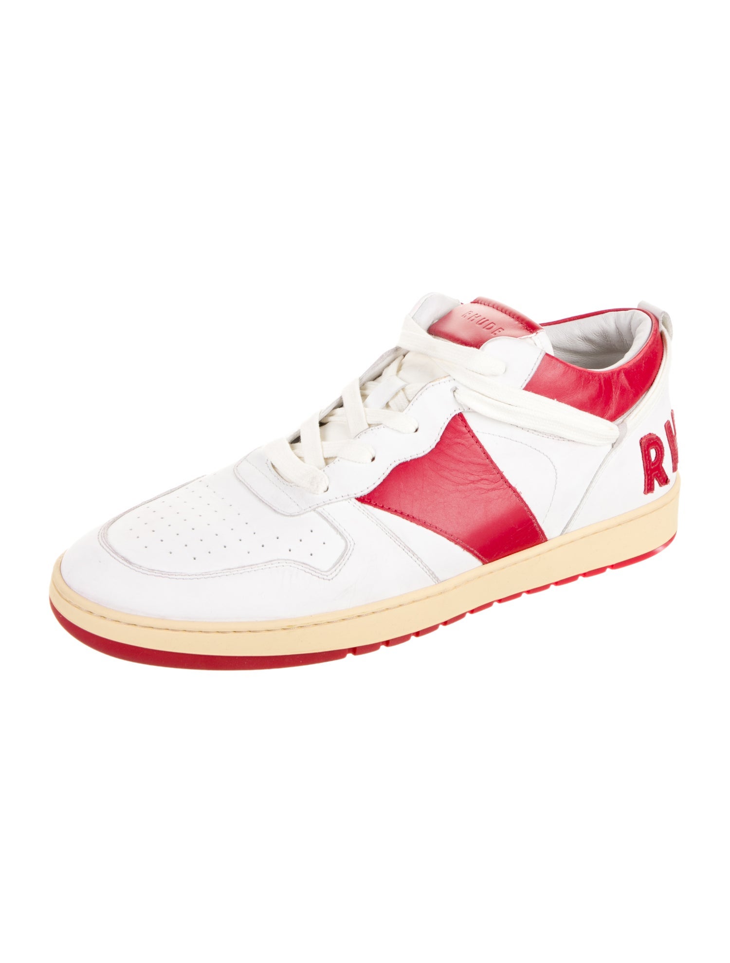 RHUDE Leather Colorblock Pattern Sneakers